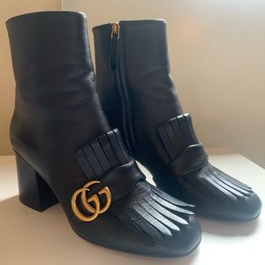 Gucci Marmont Boots with gold GG detailing